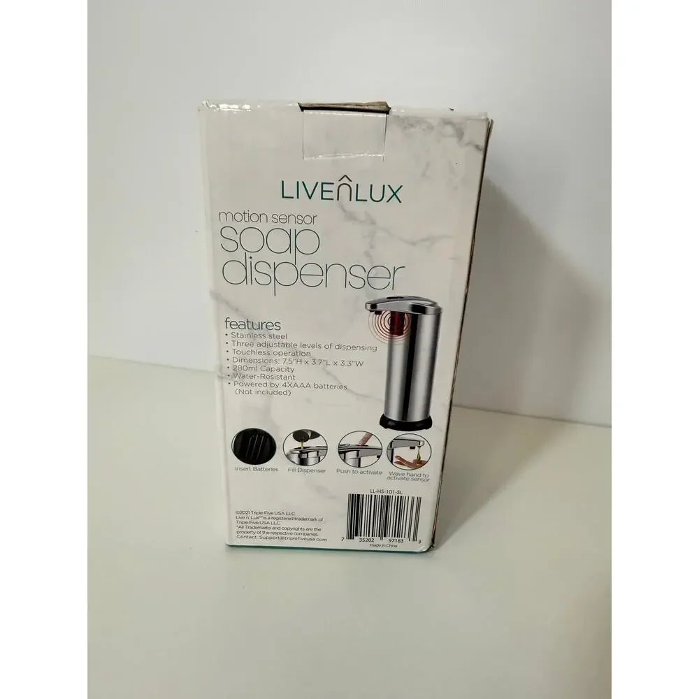 NEW Livenlux Motion Sensor Soap Dispenser Stainless Steel Touchless NIB
